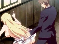 Blonde college hotty in manga anal sex